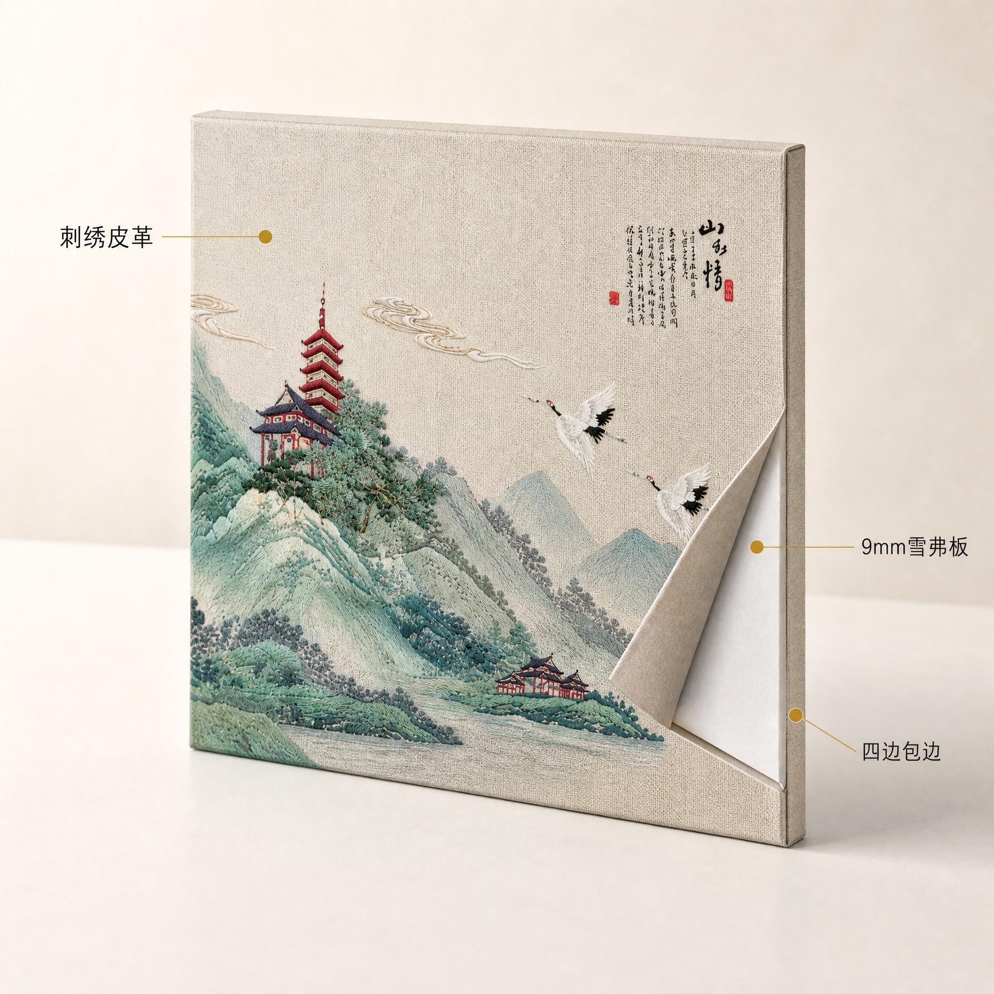 【主图-4】第四张为刺绣硬包墙板拆解图，采用最终确认的精简版式… - 图片创意预览