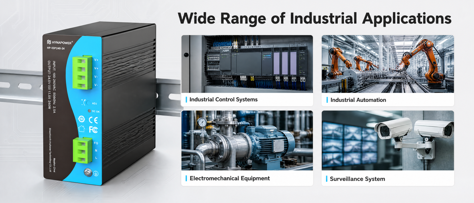 Create an Amazon Advanced A+ web detail page for Industrial DIN Rail Power Supply. Use this image as预览效果