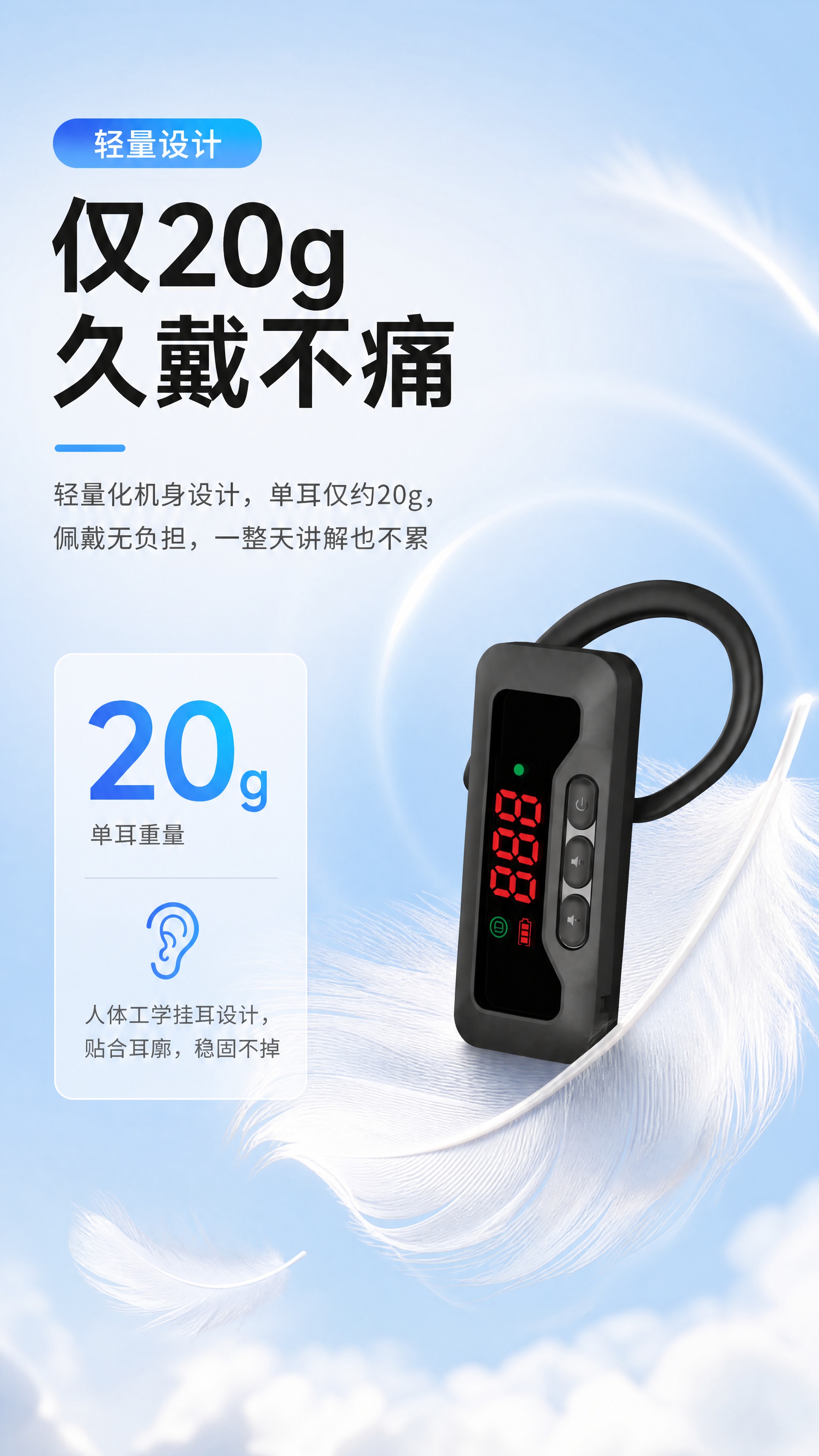 [商品] 使用【图2】【图3】夹耳式接收器多角度；保留黑色机身… - 图片创意预览