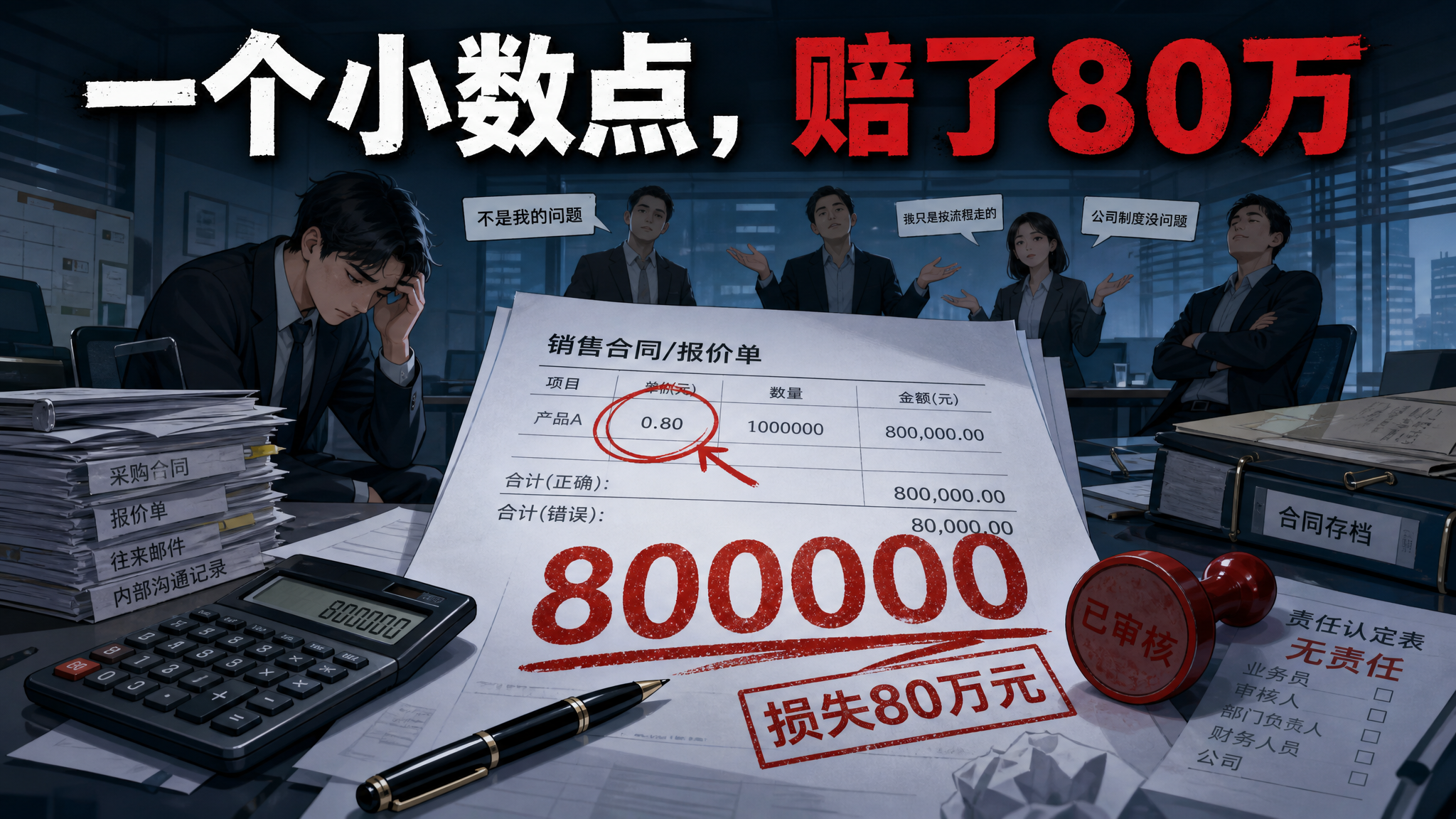 微信公众号封面图，16:9横版，主题是一个业务员写错一个小数点… - 图片创意预览