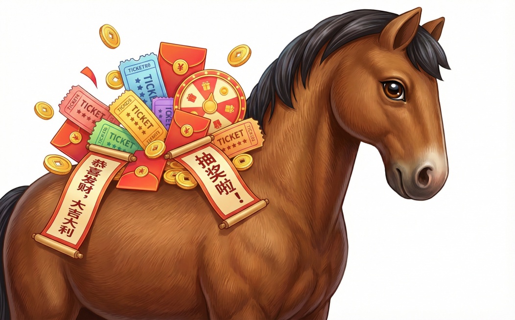 把图中emoji图像调整为高清图片，马背上的可乐调整为抽奖预览效果