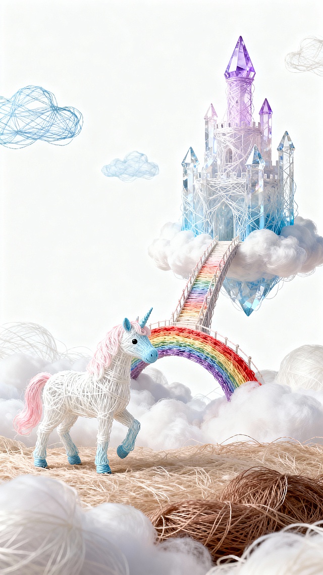 ☁️云端水晶城堡，独角兽漫步彩虹桥超奇幻🦄
