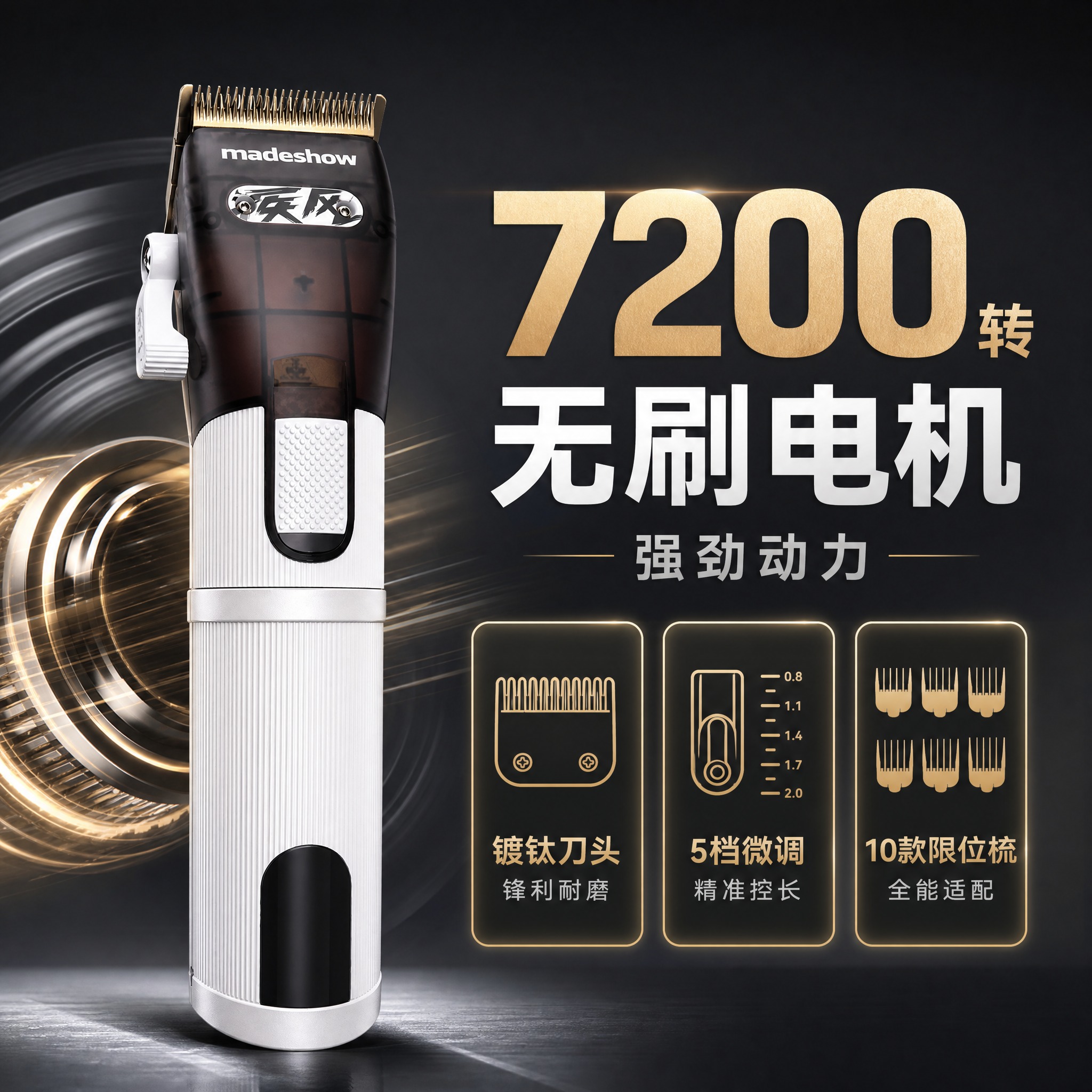 [主图-2] 核心价值卖点图，突出7200转无刷电机与强劲动力… - 图片创意预览