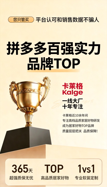 将文字"天猫百强实力品牌TOP"改为"拼多多百强实力品牌TOP"，去除右下角的"豆包AI生成"水印，保持图片原有尺寸、所有元素的位置和整体风格都不变预览效果