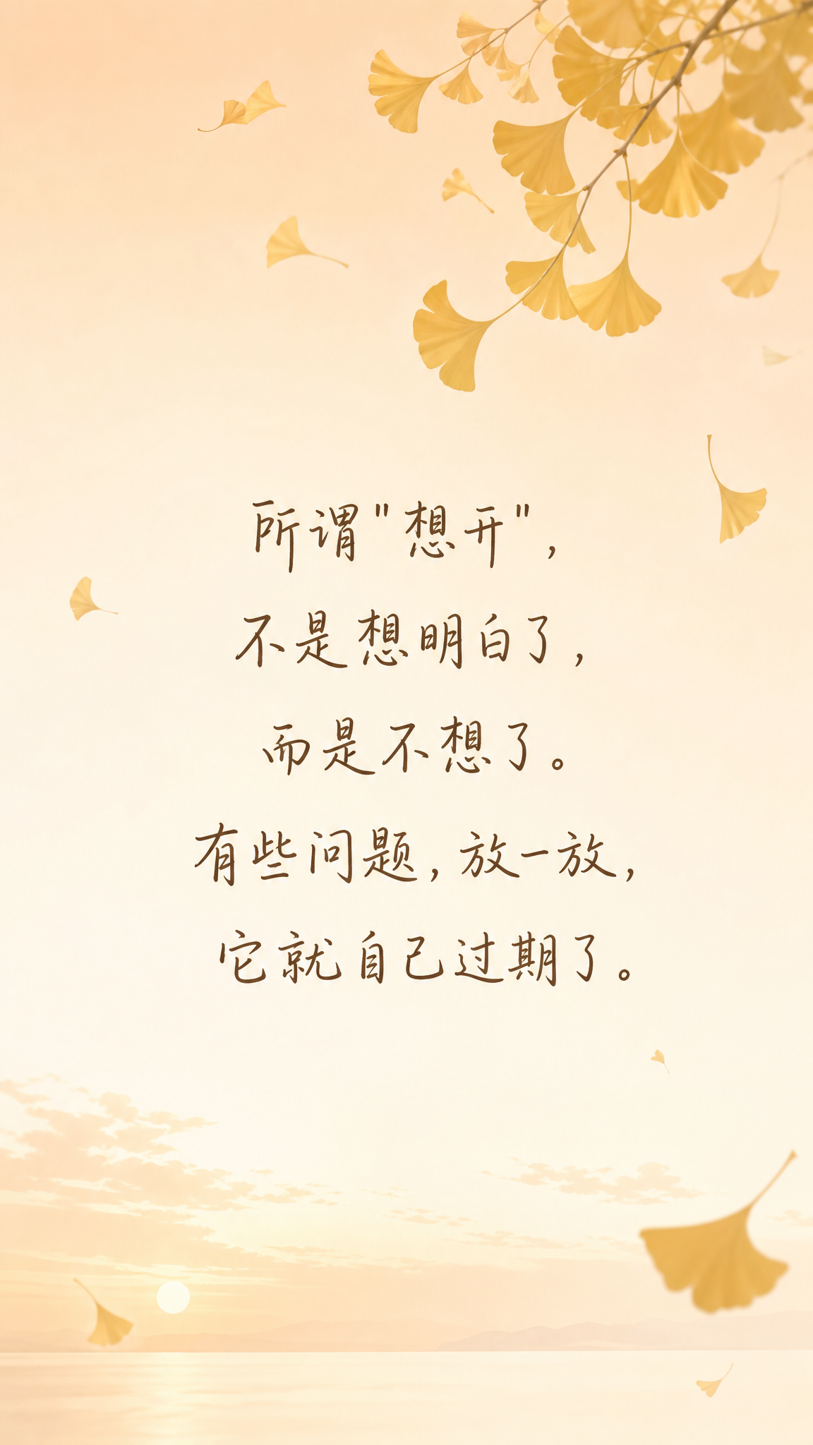 治愈系早安图，竖版构图，暖色调米黄和浅棕色为主。画面上方有一片… - 图片创意预览