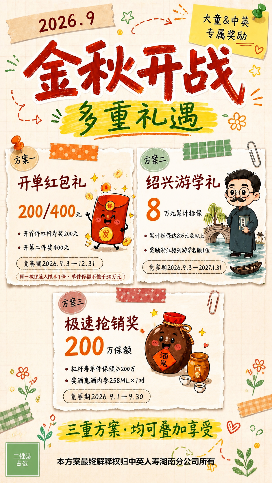 参考图版式复刻，保留手绘拼贴手账风格，牛皮纸米黄格子背景，胶带… - 图片创意预览