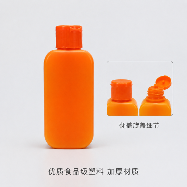 使用电商主图技能生成1张比例1:1的电商主图，适配平台为，商品为「图片1」，商品卖点为方形翻盖旋盖瓶，其他要求为 产品名称：  核心卖点：期望风格：轻奢简约ins风，突出材质质感 适用平台：国内电商-预览效果
