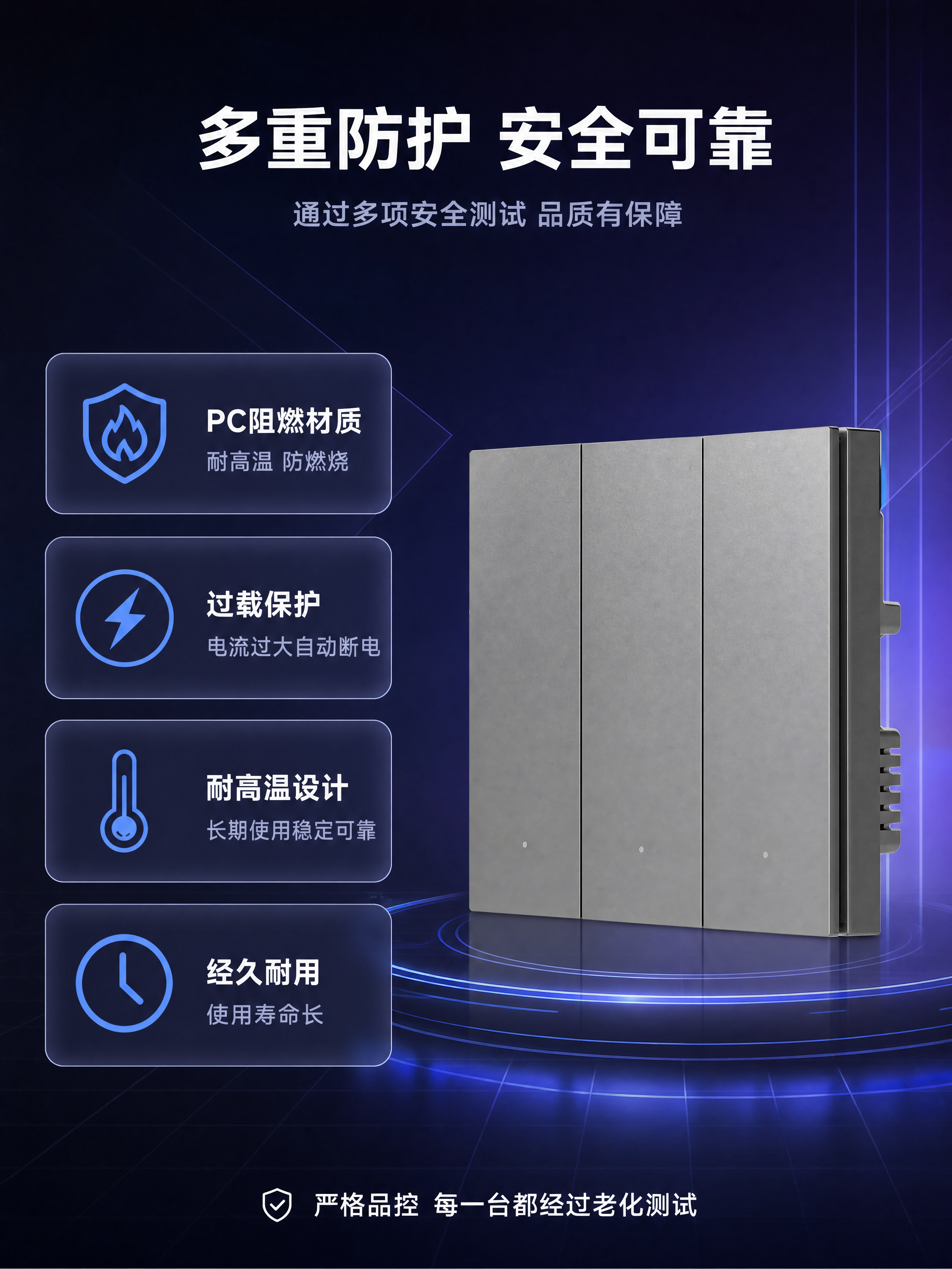 [商品] 使用【图6】珍珠灰三键零火智能开关；保留三键结构、灰… - 图片创意预览