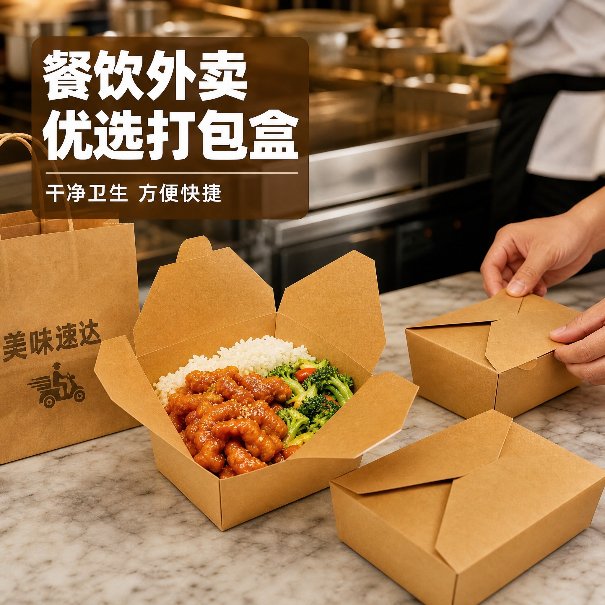 [主图-5] 真实使用场景图，外卖餐饮打包场景，展示餐盒在实际… - 图片创意预览