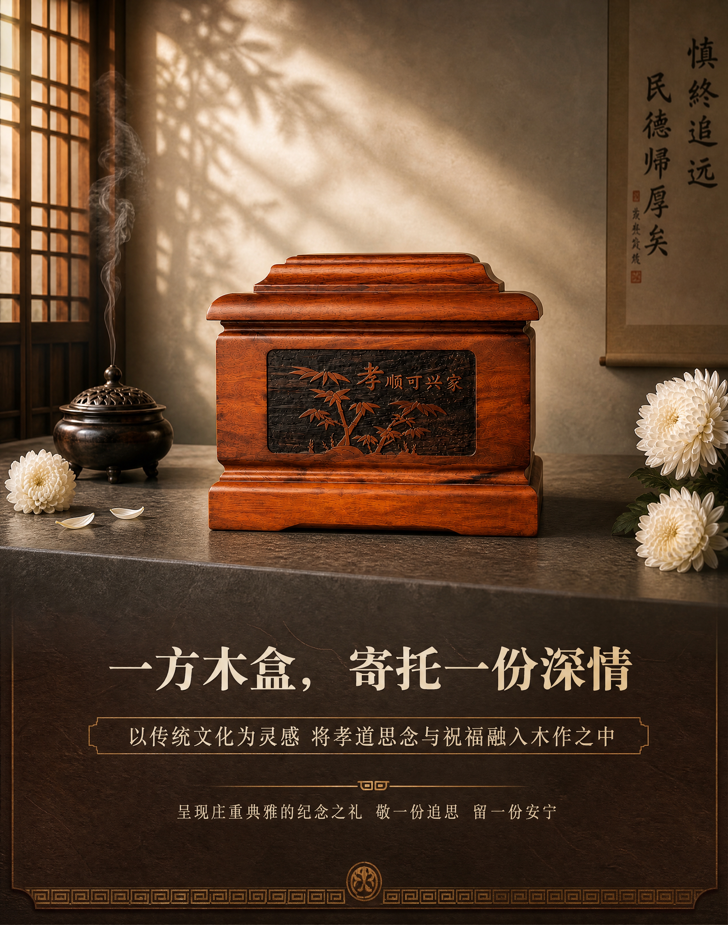 [商品] 使用【图5】孝感天地红花梨骨灰盒侧面图；保留侧面"孝… - 图片创意预览