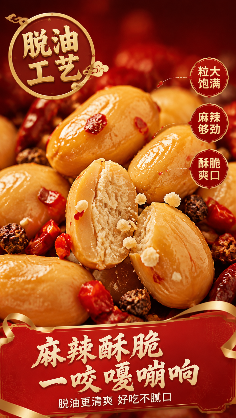 [商品] 使用【图1】节节旺脱油花生（麻辣味）中的花生颗粒素材… - 图片创意预览