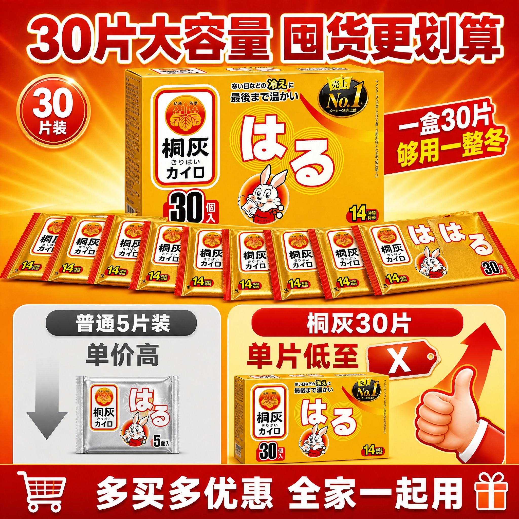 [主图-5] 小林制药桐灰暖宝宝 30片装囤货规格展示 性价比… - 图片创意预览