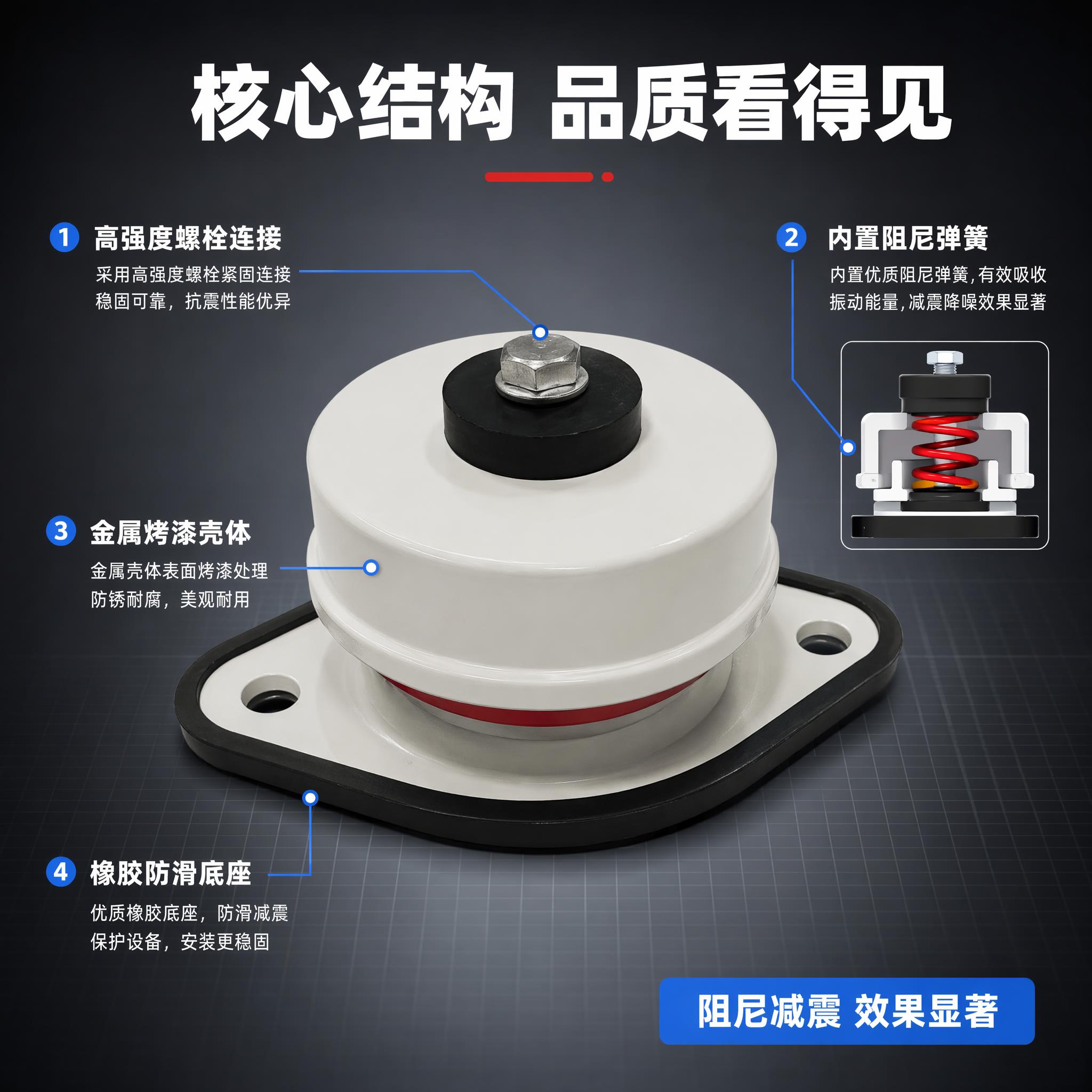 [主图-3] 弹簧减震器结构原理与材质细节图。 [氛围风格]… - 图片创意预览