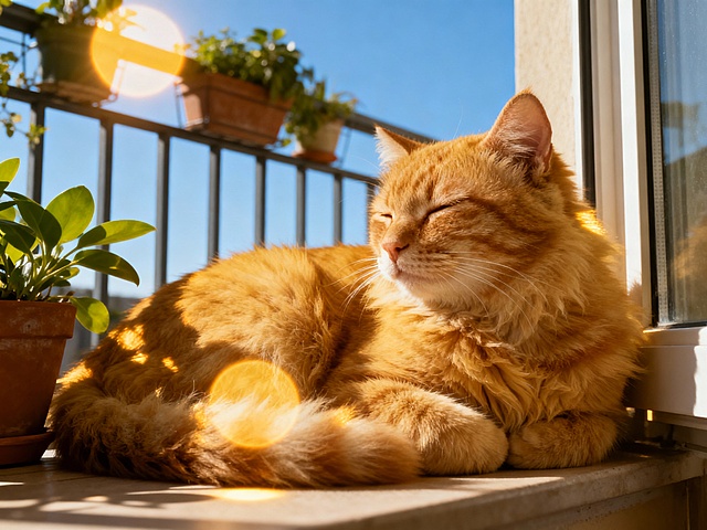晒太阳的猫猫