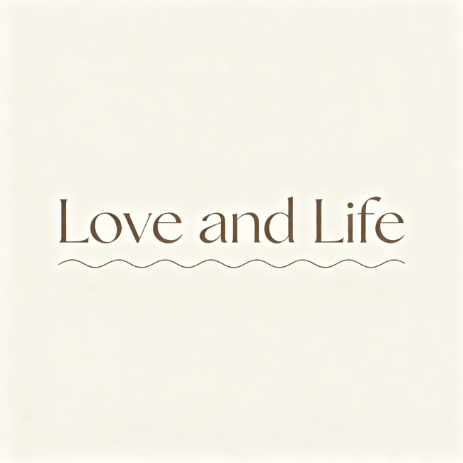 极简高级风店铺logo，文字内容为"Love and Life"，设计简约优雅，体现浪漫生活氛围感，适合作为情趣服饰店铺头像和品牌商标，具有记忆点和传播性，可用于水印使用，背景干净简洁，高级质感预览效果