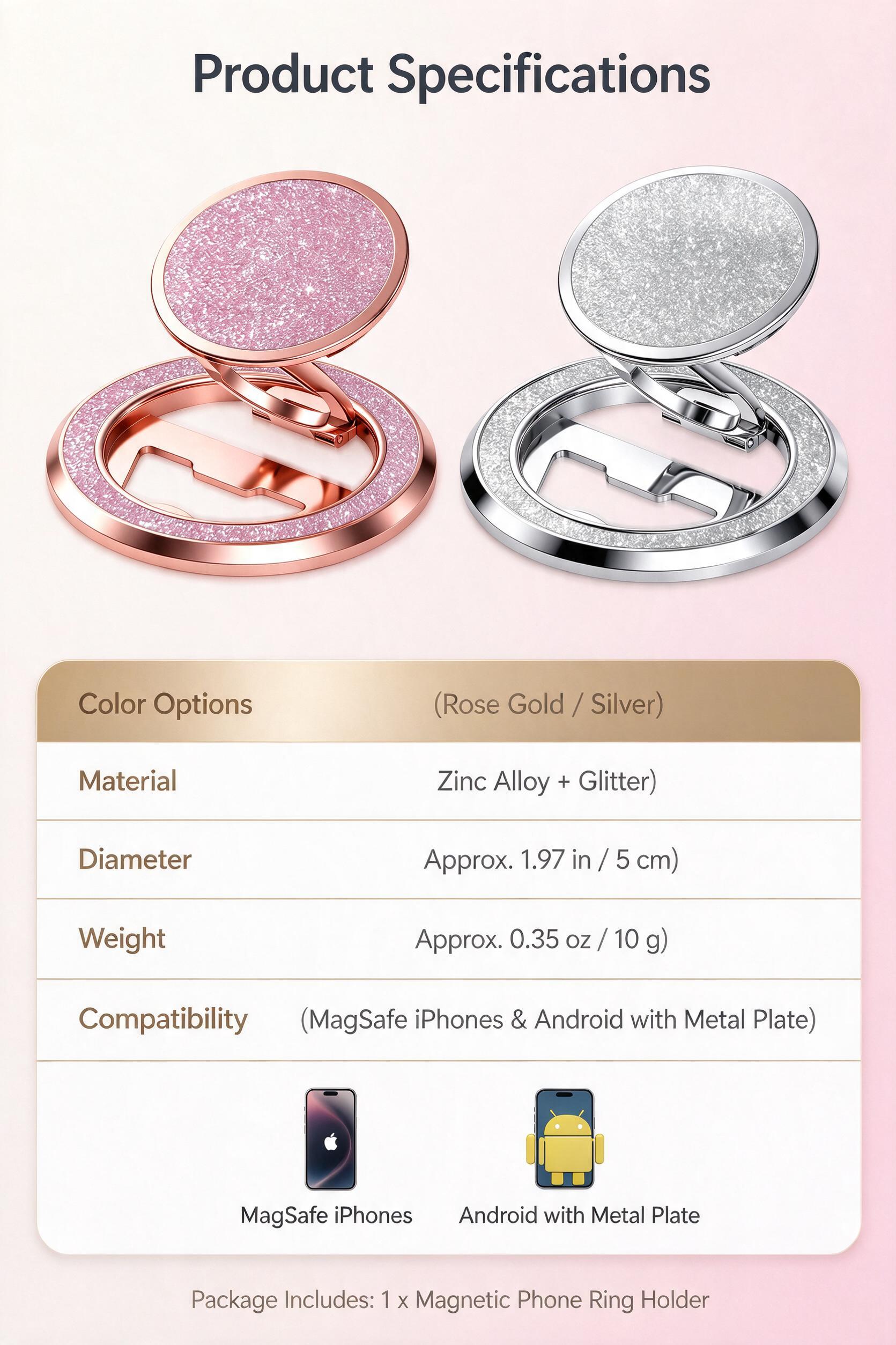 [商品] 使用【图1】玫瑰金粉闪粉款 + 【图2】银色闪粉款磁… - 图片创意预览