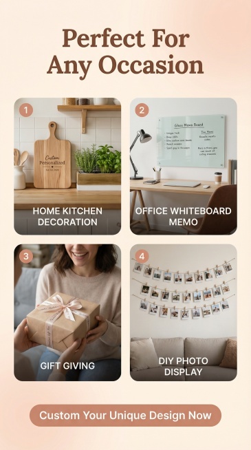 Vertical 3:4 long page H5 application scenarios page, top title "Perfect For Any Occasion", uses fou预览效果