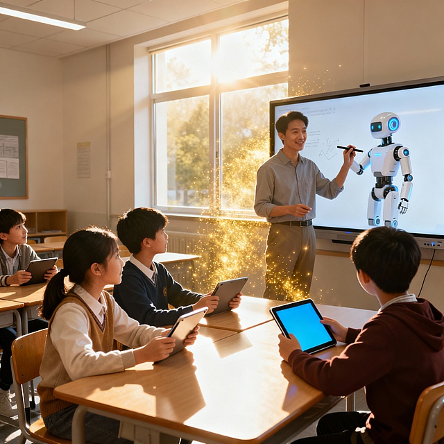 校园场景的AI教学互动。