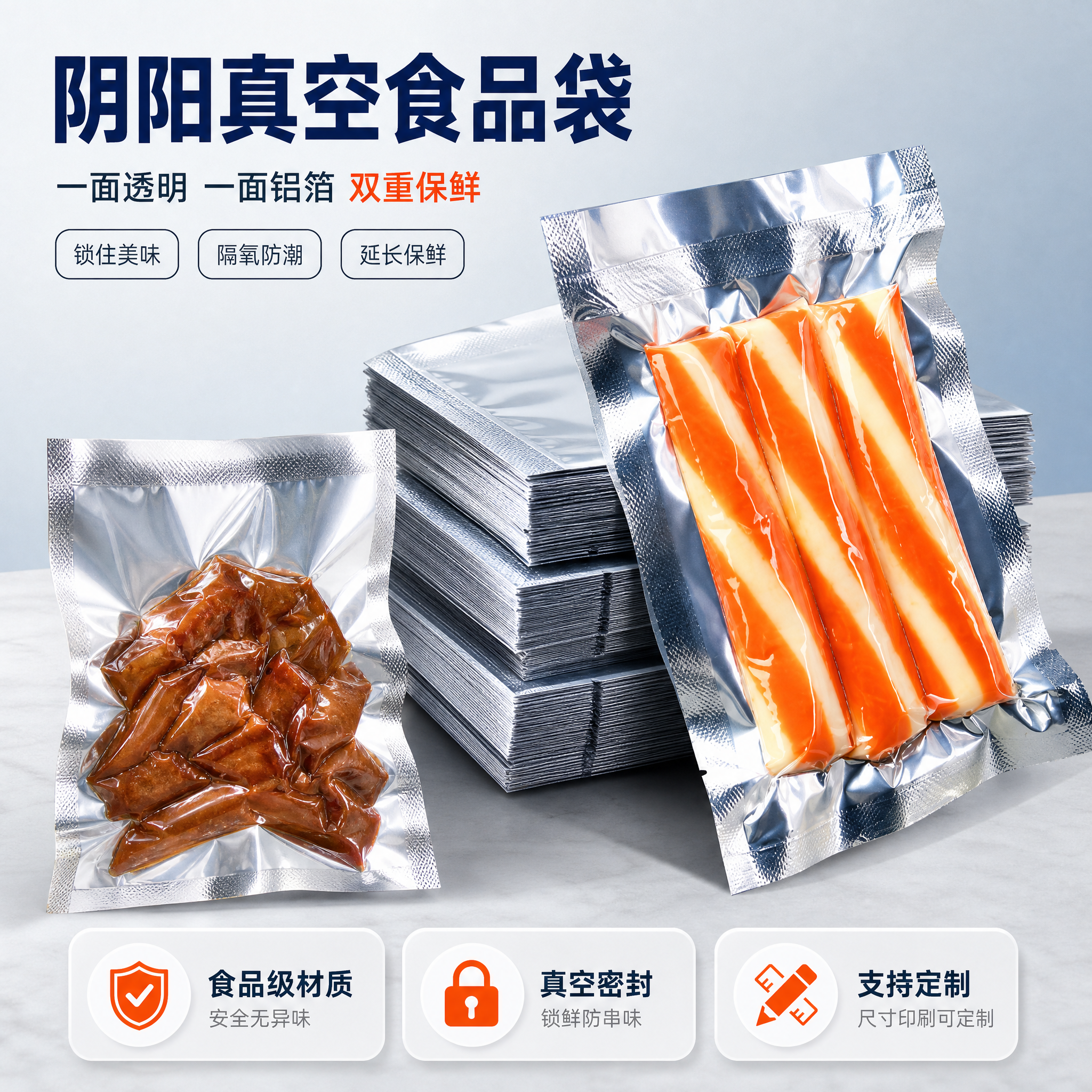 [主图-1] 阴阳真空食品袋首图，突出产品识别与购买欲，展示阴… - 图片创意预览