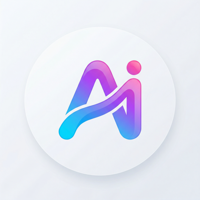 一个渐变色的AI字母图标，设计简洁现代，平滑渐变色彩，风格简约精致，作为图标使用预览效果