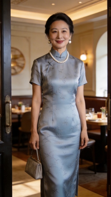 同一人物、服饰和场景，人物正面站立，双手自然放松或轻提手提包，突出整体穿搭比例，整体干净大方，光线柔和预览效果