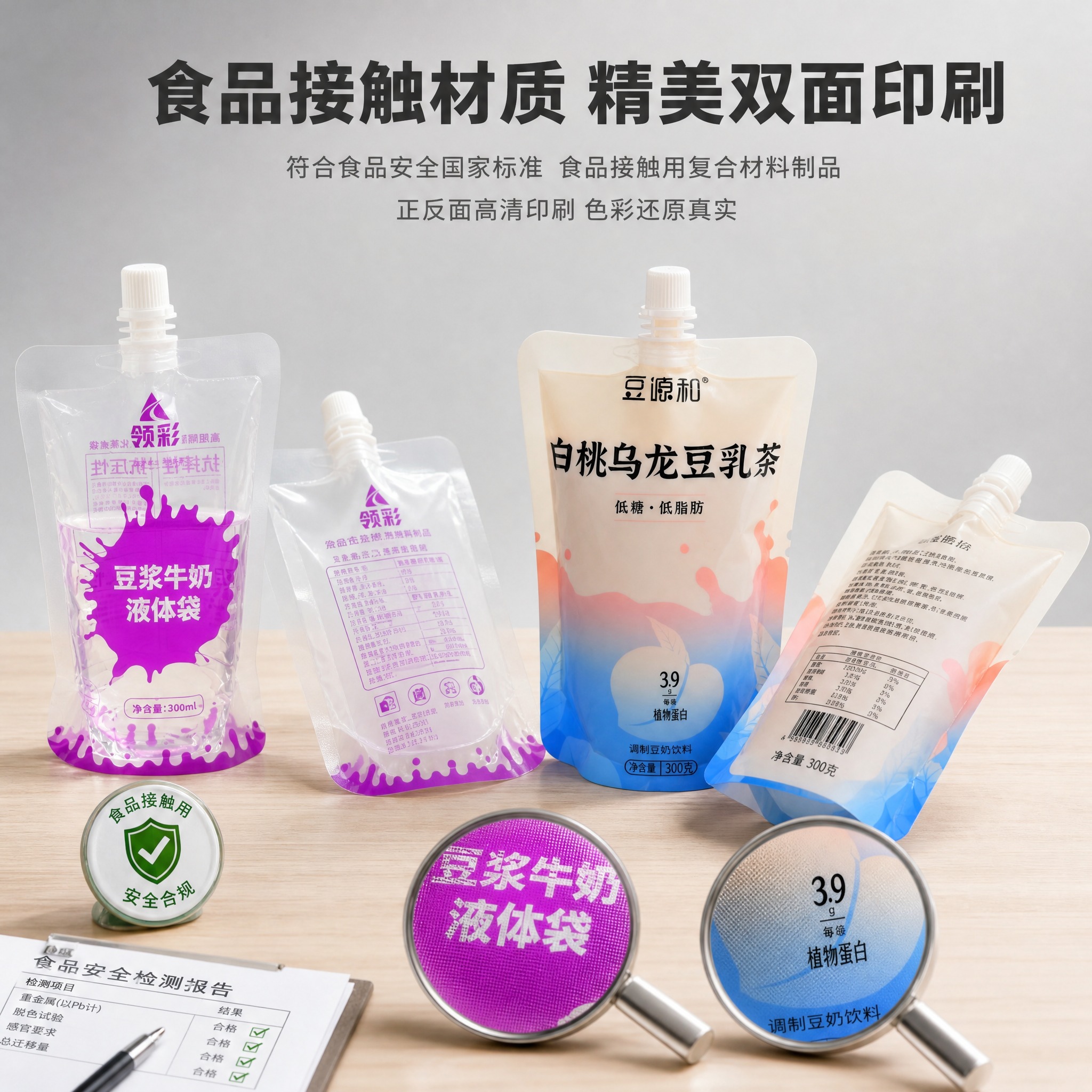[主图-2] 主题：食品接触安全与精美印刷，突出正反面印刷工艺… - 图片创意预览