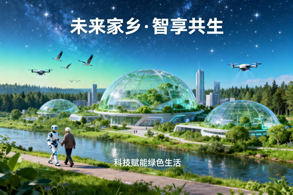 生成4张以上与家乡主题相关的宣传图片（如风景、人文、未来想象图等）。每张图片需注明生成所用的提示词（prompt），并附简短设计说明预览效果