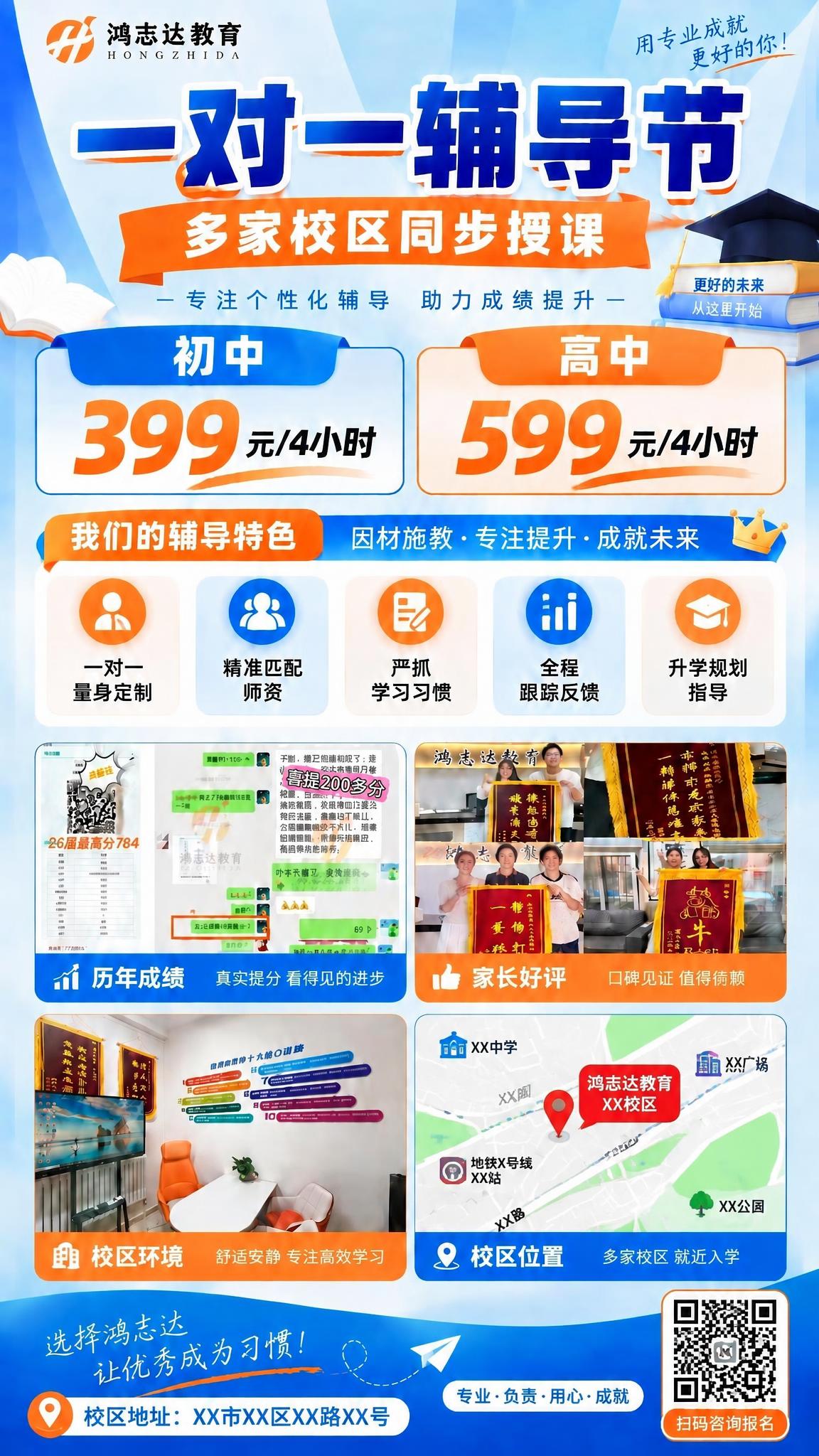 将海报右下角的"校区位置"小图（前台图片）替换为一张校区位置地… - 图片创意预览