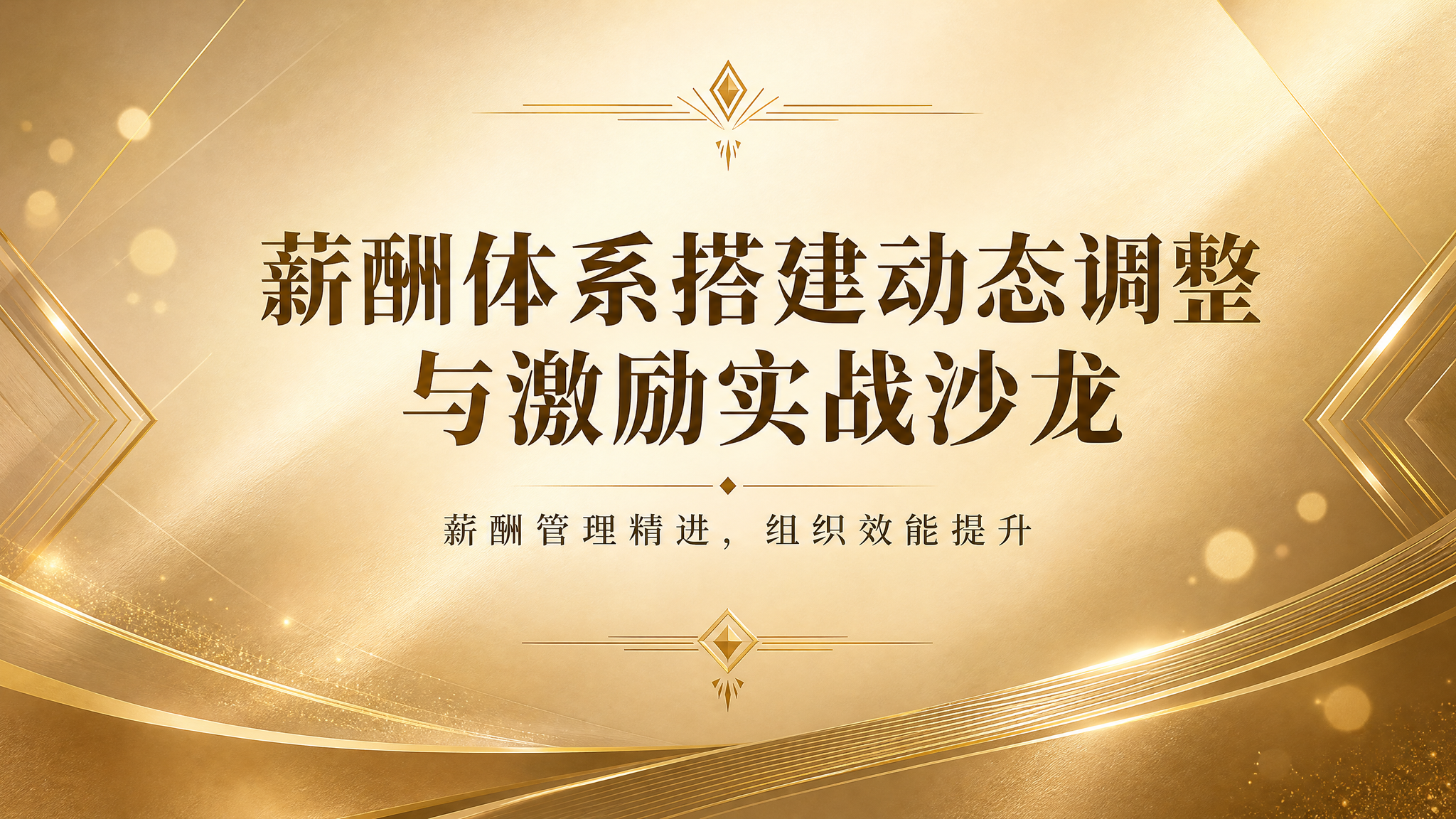 金色轻奢低调风格的企业沙龙海报，横版16:9。背景为深浅渐变的… - 图片创意预览