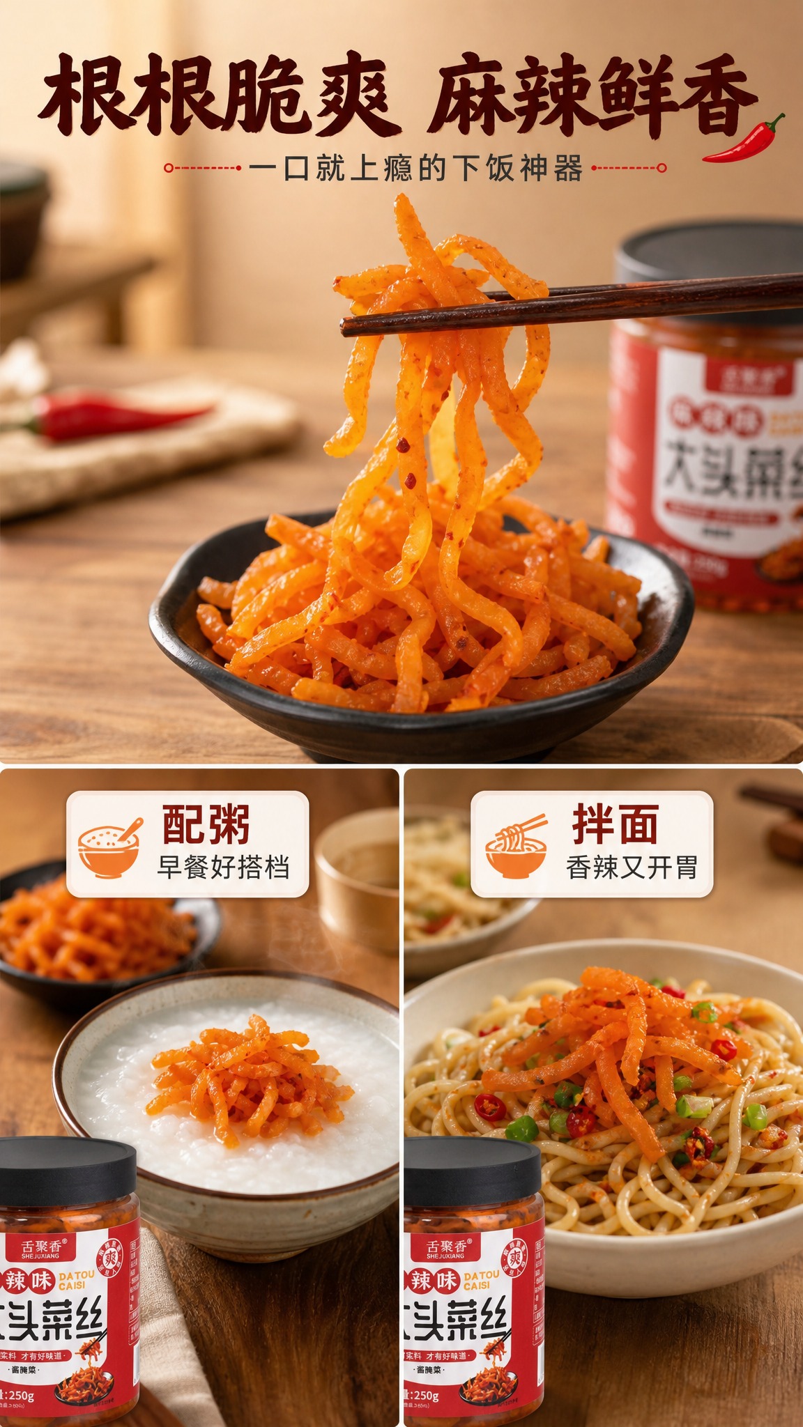 [商品] 使用【图2】筷子夹起大头菜丝图、【图1】碗装大头菜丝… - 图片创意预览