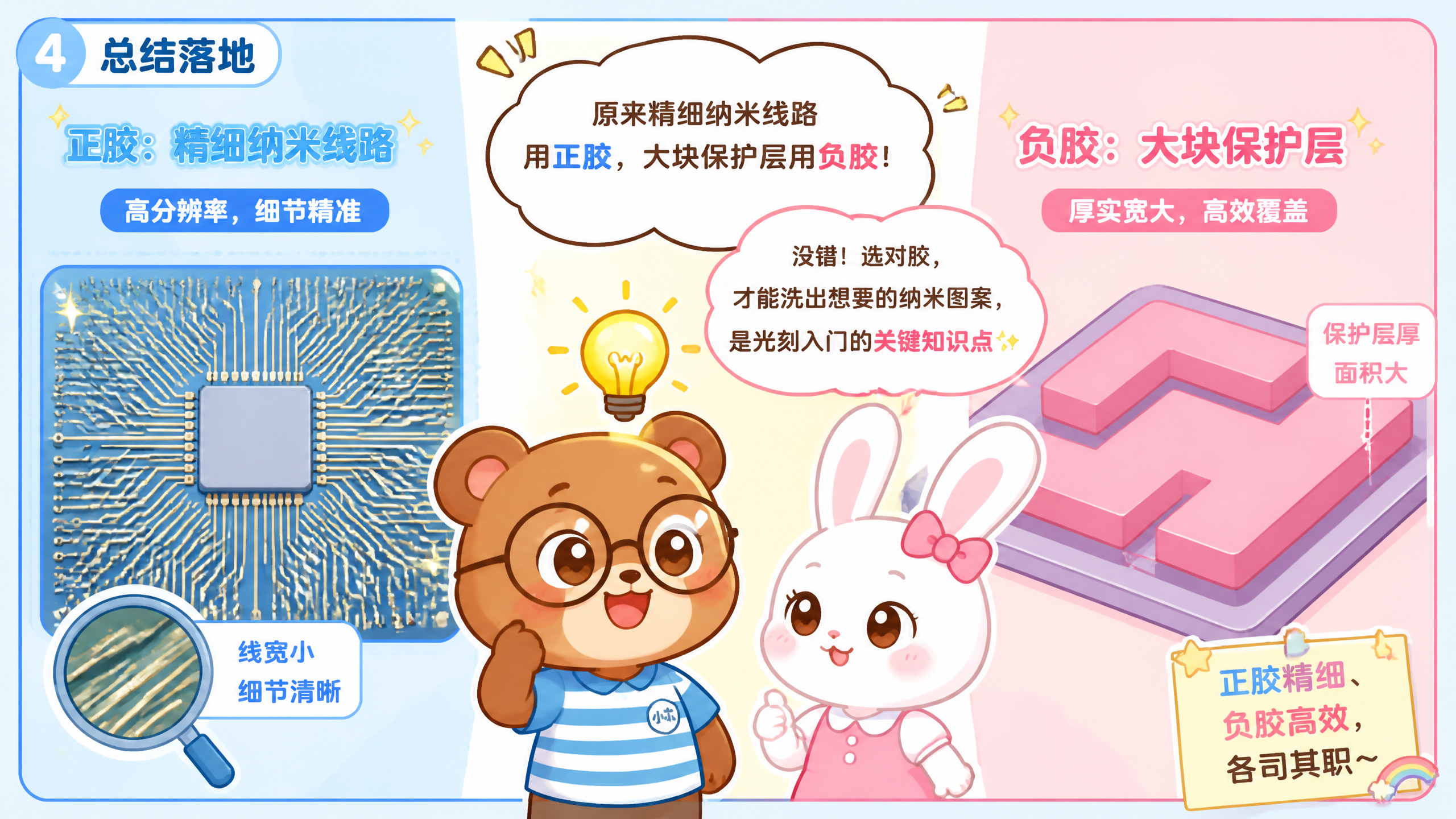 四格科普漫画第4格，总结落地。卡通Q版风格，明亮清新的配色。画… - 图片创意预览