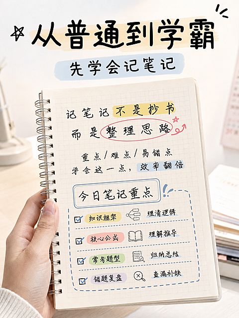 教育培训知识清单笔记分享真实感手抄风小红书封面