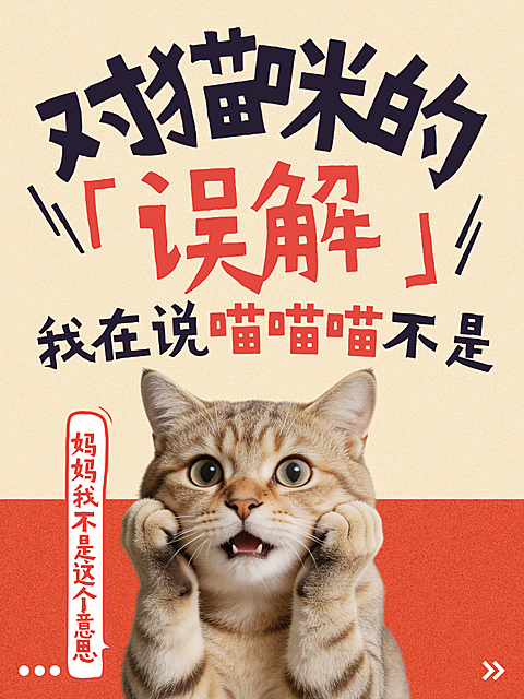 对喵咪的误解大字小红书封面