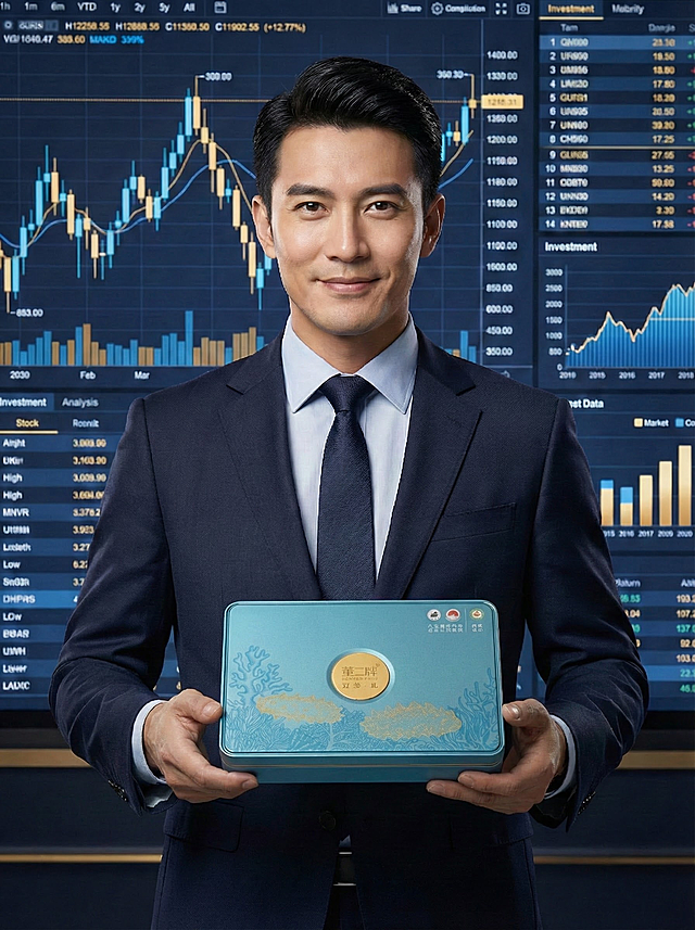 礼盒放小点，一个手拖着礼盒，一个手比赞