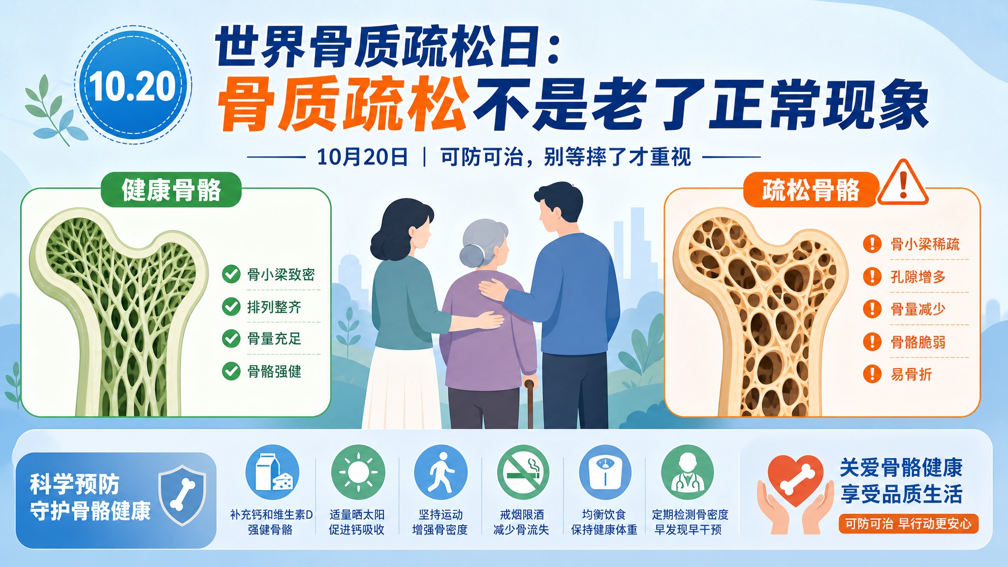 生成一张16:9横版健康科普宣传海报（扁平医疗插画风格，蓝绿主… - 图片创意预览