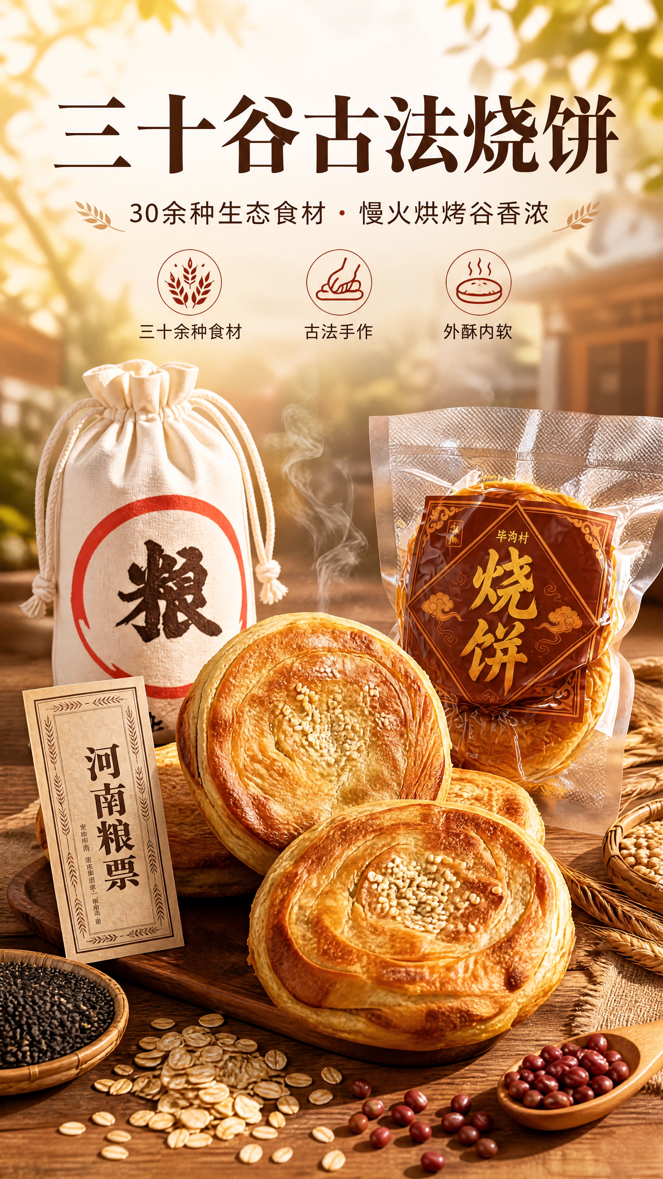 [商品] 使用【图1】【图2】【图3】毕沟村烧饼实拍图；商品处… - 图片创意预览