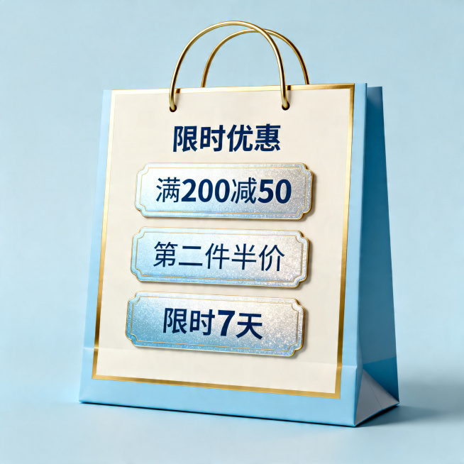 精致购物袋优惠券预览效果