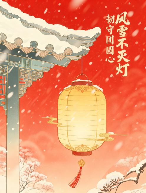 将画面视角拉远，展现更多风雪中的环境场景，增添悠远意境，同时去掉画面右下角的二维码预览效果
