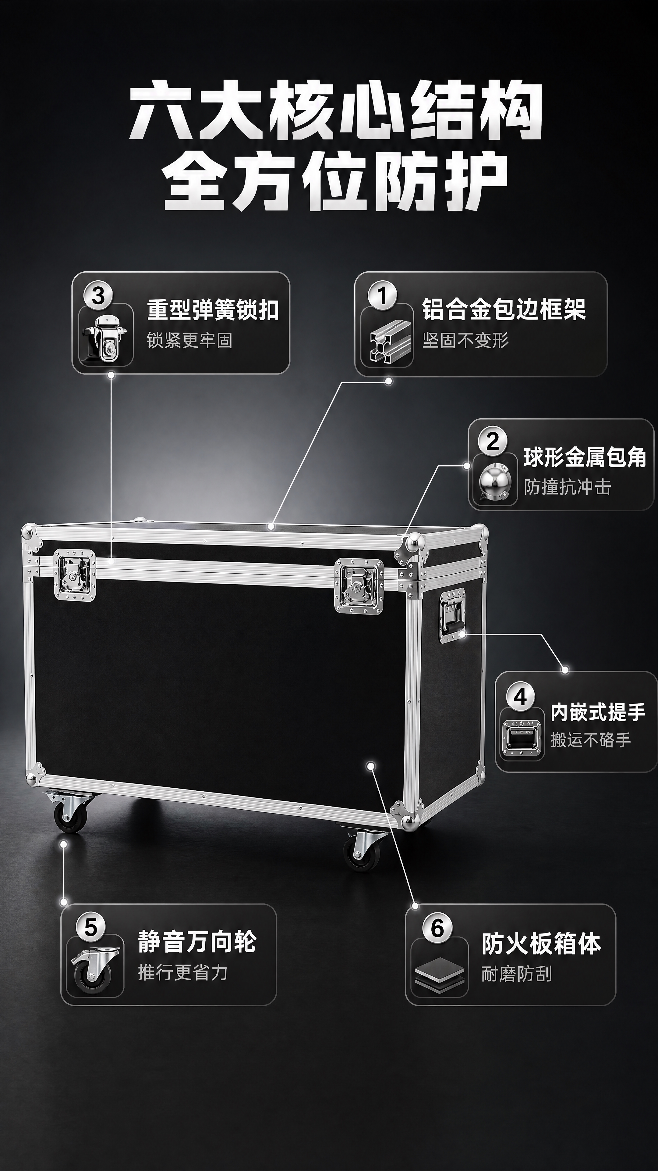 [商品] 使用【图1】黑色铝合金航空箱；保留整体长方体结构、银… - 图片创意预览