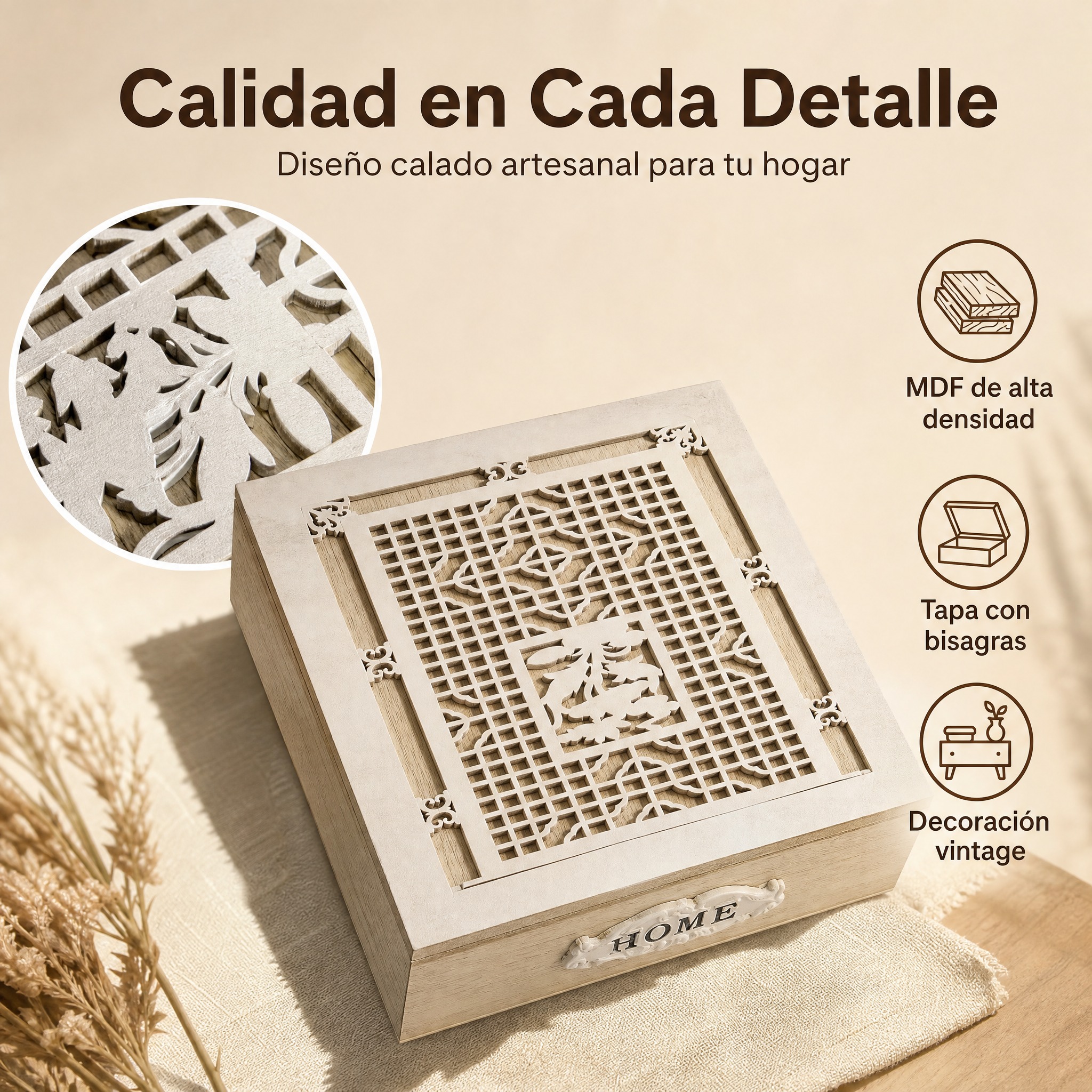 [主图-3] Caja de Té de Madera MDF… - 图片创意预览