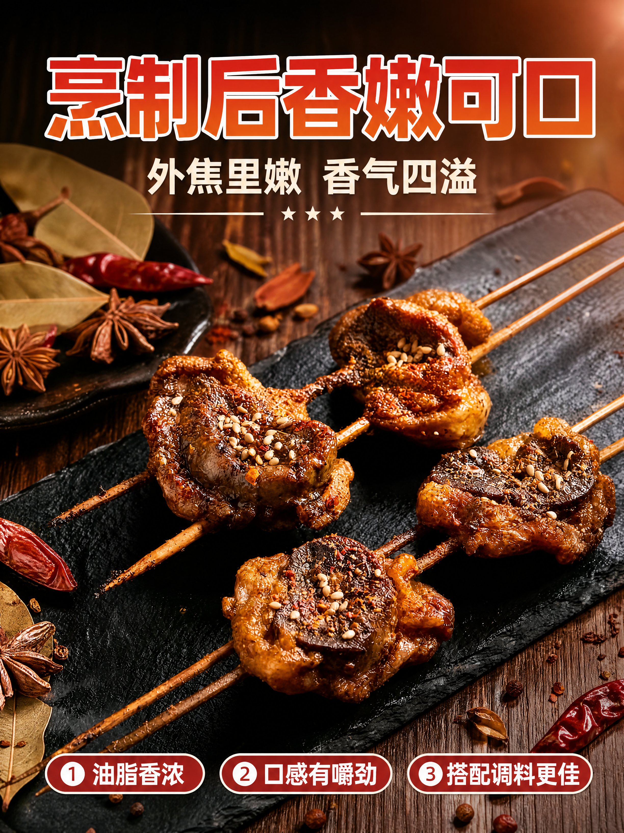 [商品] 使用【图7】烹制后的牛油腰串成品图；保留油腰烹制后的… - 图片创意预览