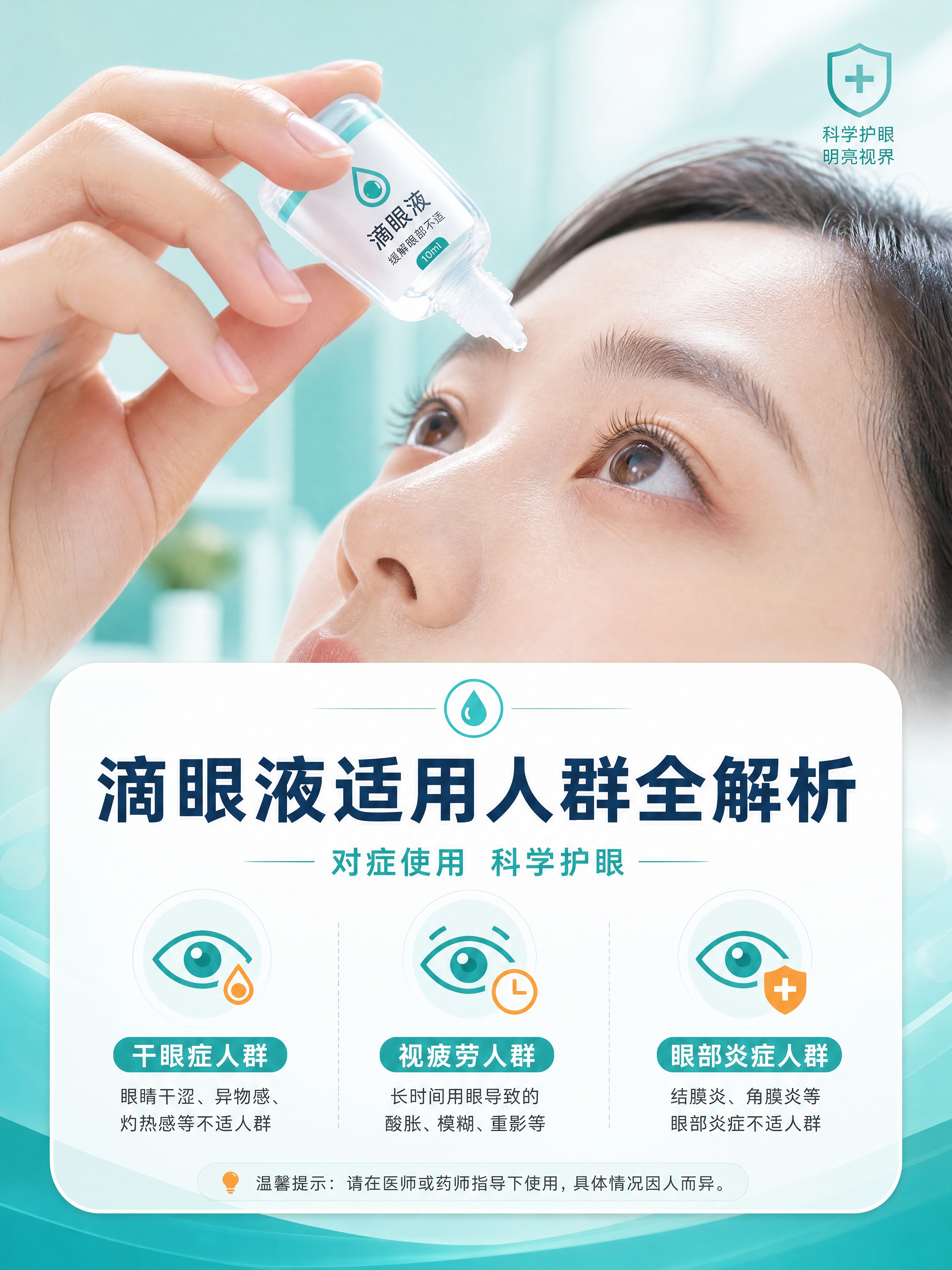[商品] 无实物产品图，本页为科普知识类首屏海报，以滴眼液/眼… - 图片创意预览