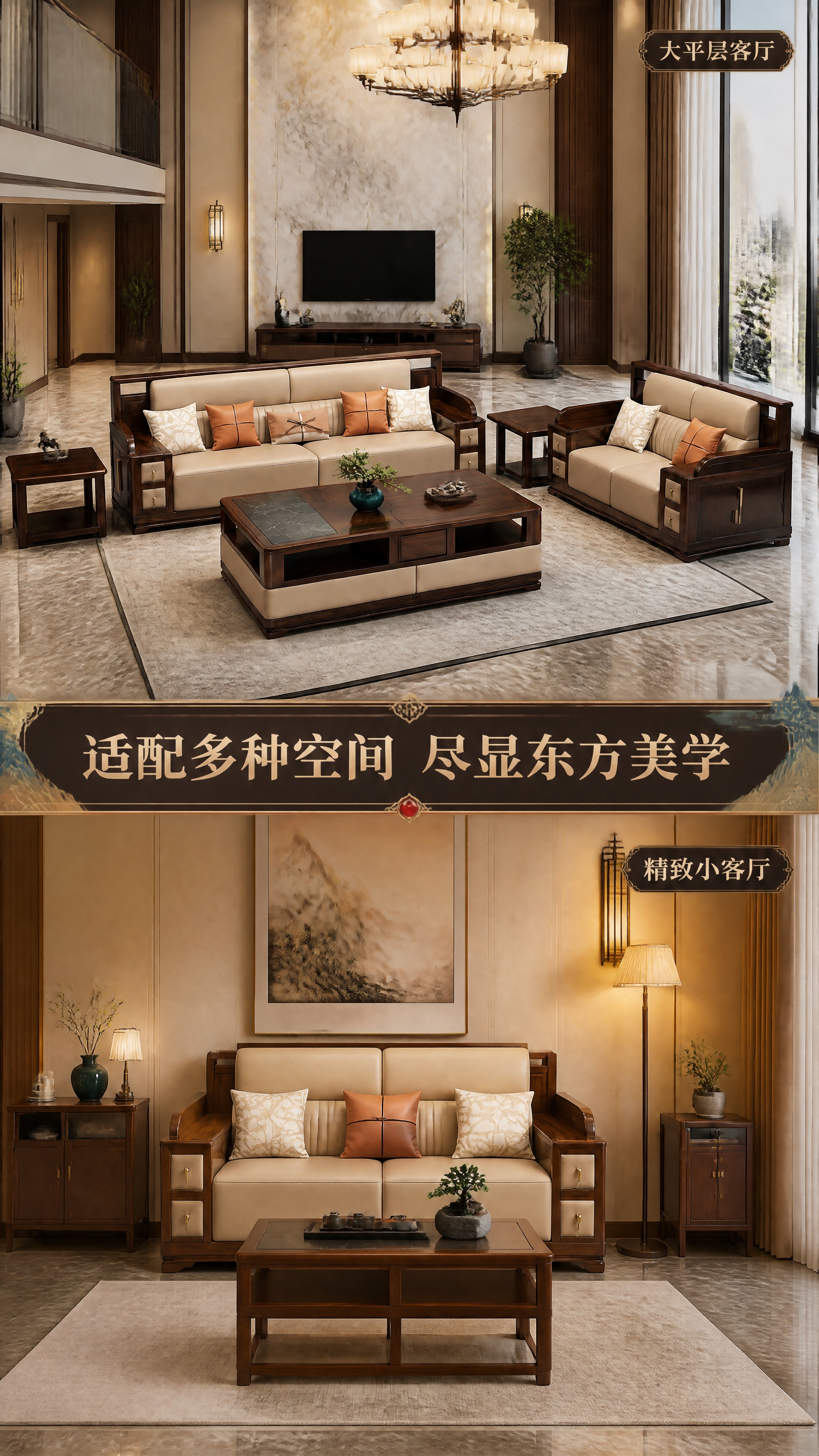 [第7张] 空间场景页-多种客厅空间搭配展示。本张使用【图1】… - 图片创意预览