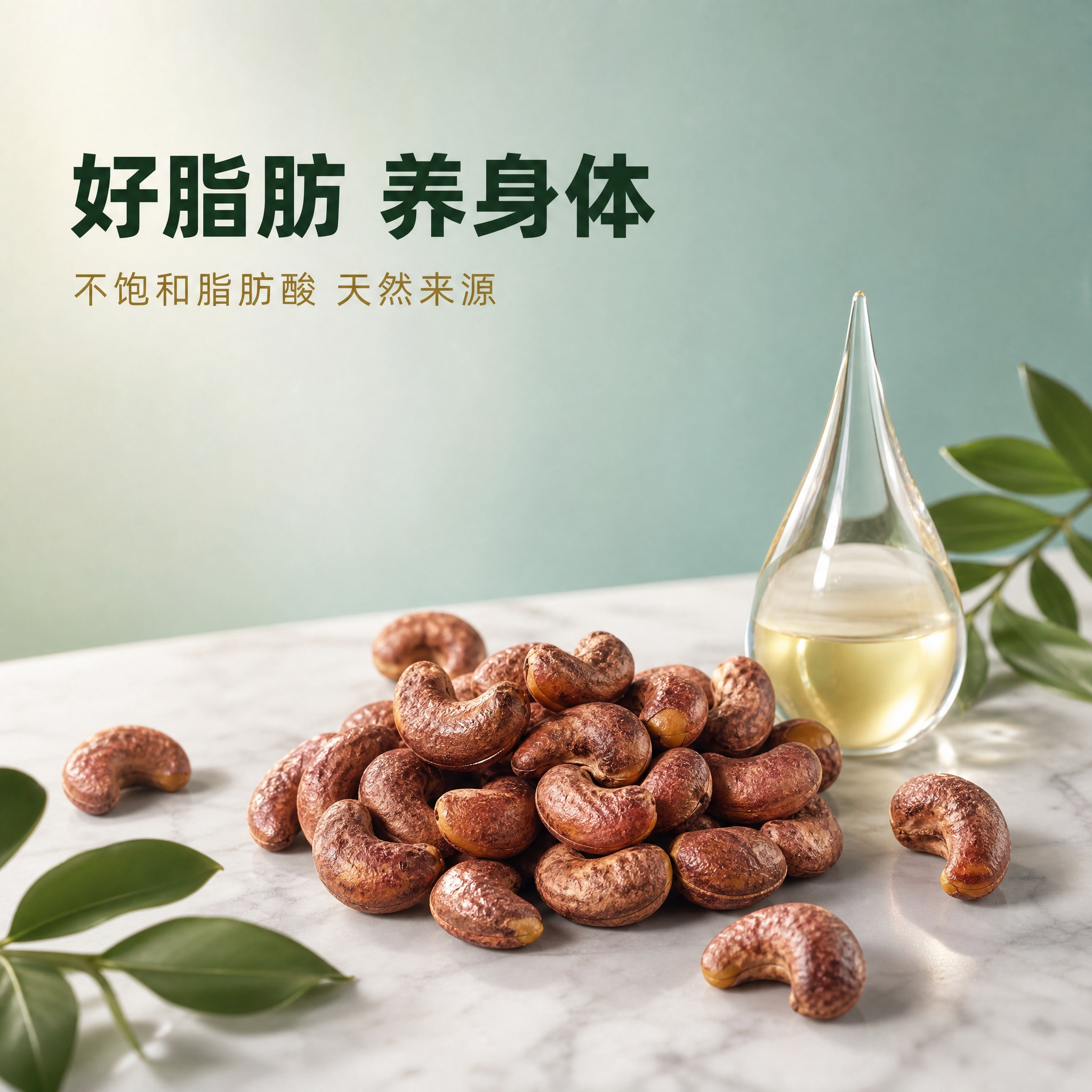 [主图-7] 紫衣盐焗腰果心脑血管友好功能图，突出健康脂肪概念… - 图片创意预览