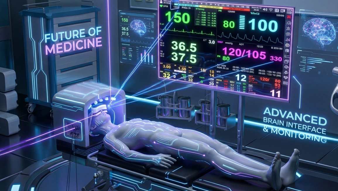 将这张医疗科技相关的图片设计为科技感海报，整体未来感十足，画面精致清晰，添加科技线条与光效点缀，风格高级简约，保留原核心元素预览效果