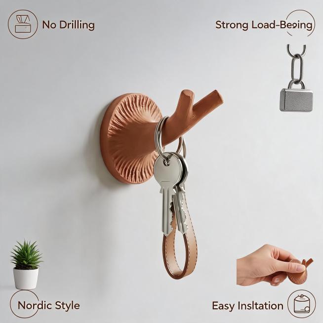 [Main Image 3] Core function selling point display of drill-free branch integrated hook. [Atmosphere预览效果