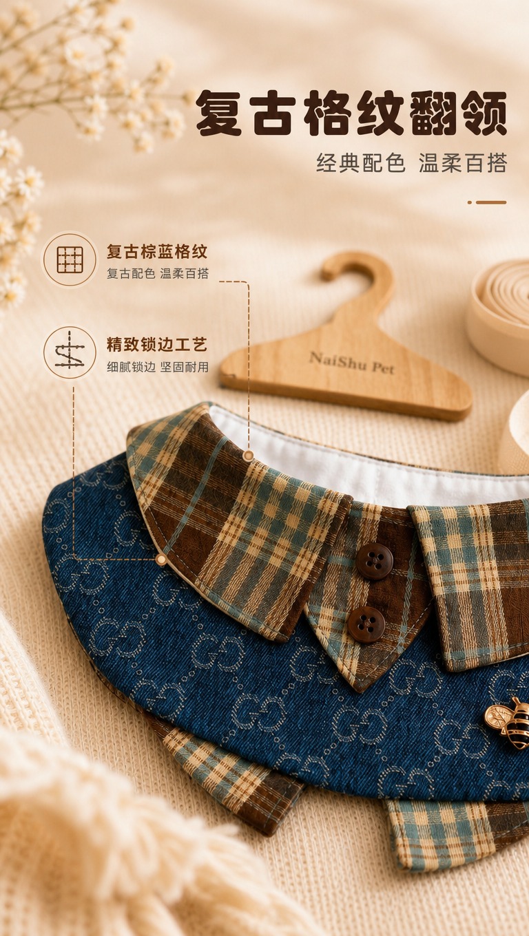 [商品] 使用【图1】NaiShu Pet 韩系轻奢牛仔宠物围… - 图片创意预览