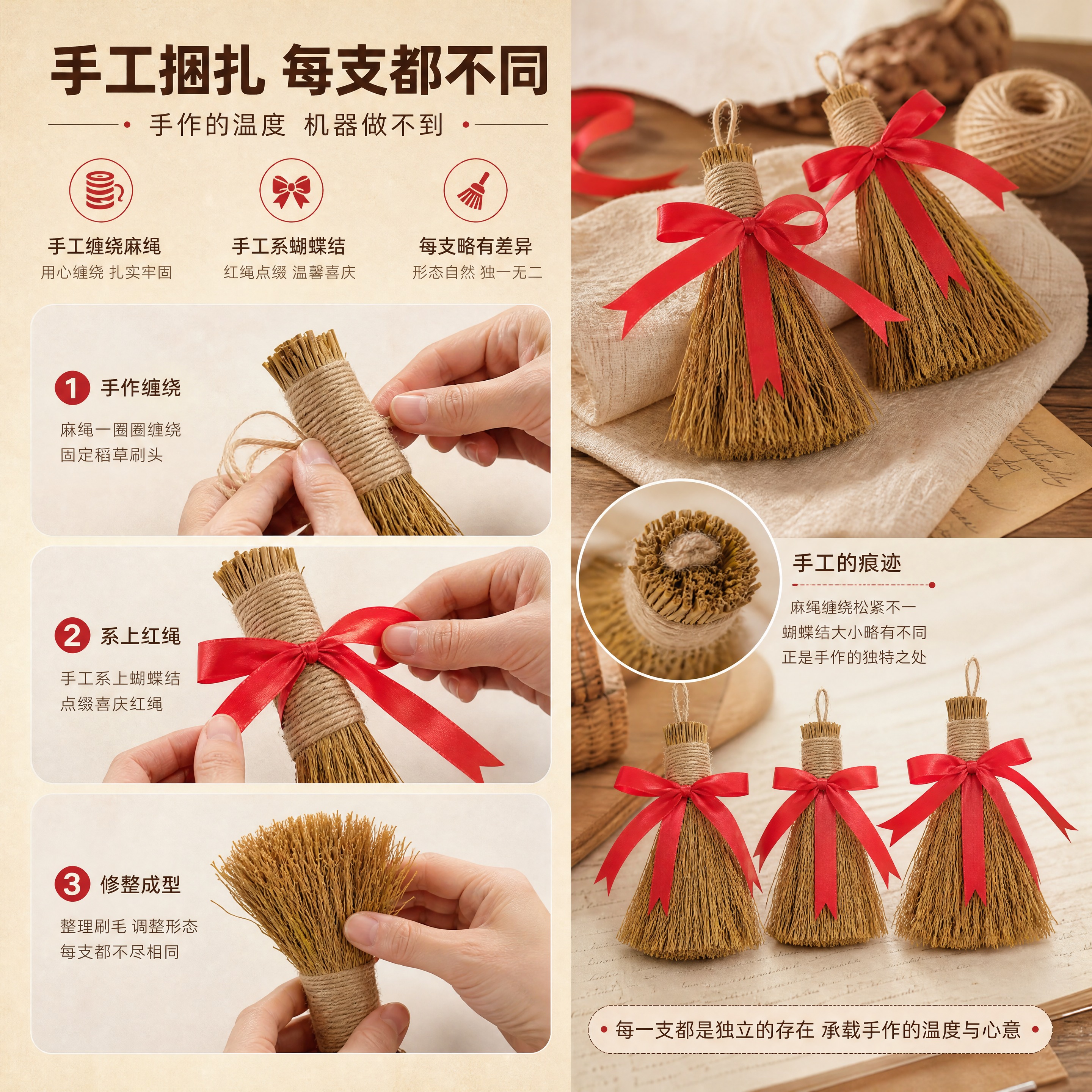 [商品] 使用【图3】【图4】稻草小毛刷捆红绳；保留稻草材质、… - 图片创意预览