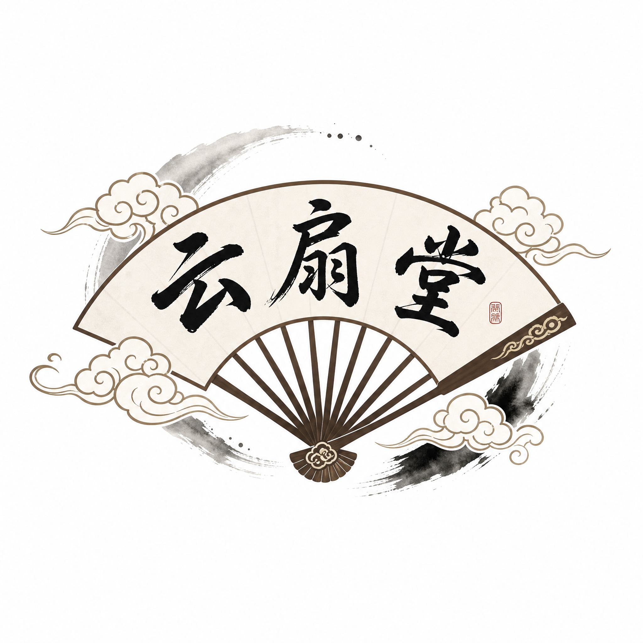 为荣昌折扇品牌设计一个LOGO，以展开的折扇为原型，扇面上书写… - 图片创意预览