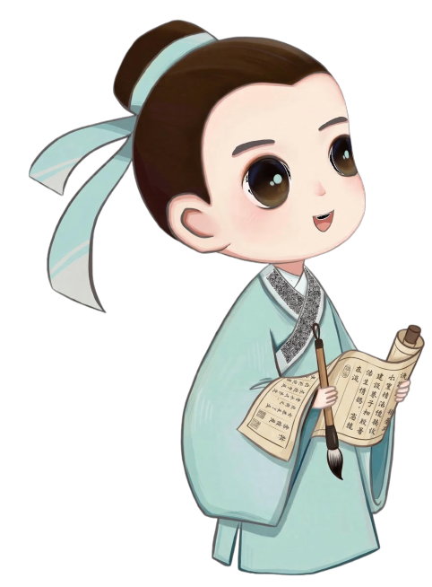 手里的书和笔变成卷轴和毛笔预览效果